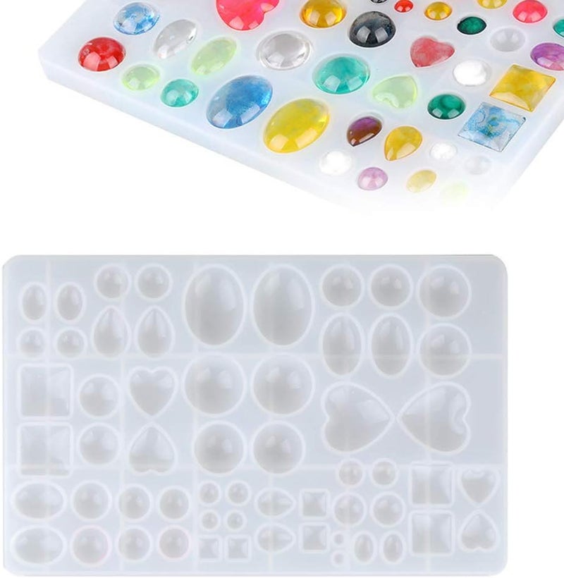 woobles Silicone Beads Mold, Making Jewelry Casting Mould Necklace Bracelet Resin Pendant Drop Craft Tool with 29 Types Round Square,Oval, Heart Shape for Candle Jewelry Craft Making DIY - Image 1